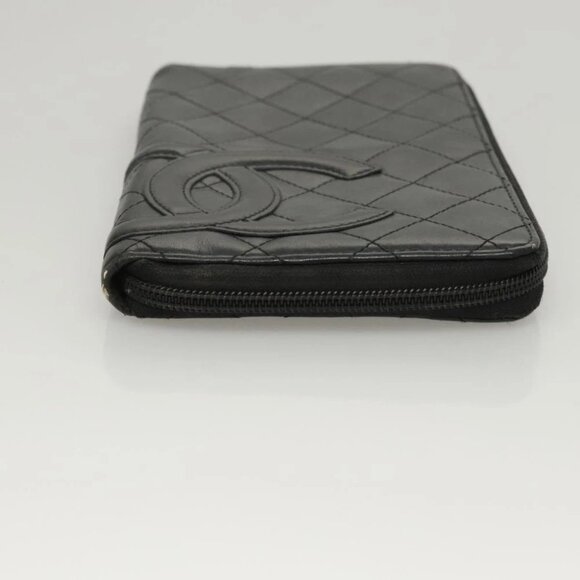 CHANEL Cambon Line Long Wallet Leather Black CC Auth - Picture 8 of 16